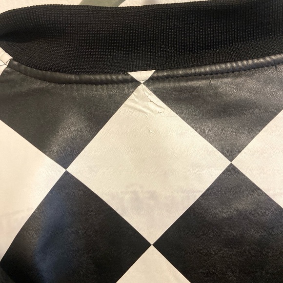 Rare Off-White Checkered Faux Leather Jacket - Picture 4 of 6